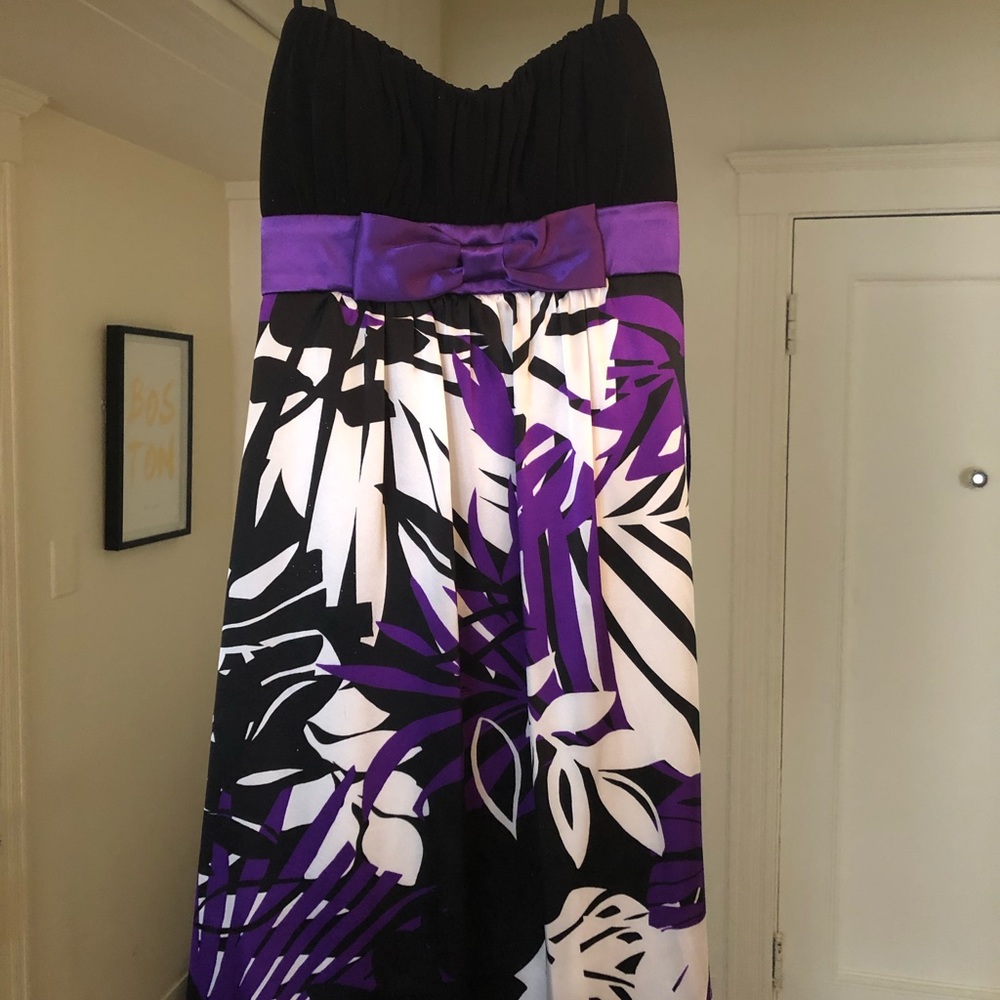 juniors black & purple formal dress